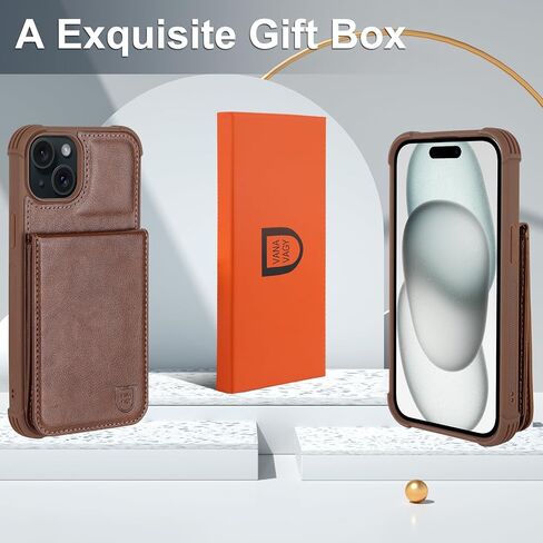Fanavagy متوافق مع iPhone 15 Plus/14 Plus Wallet مع حامل بطاقة حظر RFID ، وغطاء هاتف Clasp Clasp Magnetic Pu لتركيب السيارة مع واقي كاميرا الشاشة ، Press in Kuwait
