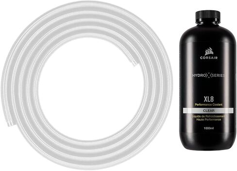 Corsair Hydro X Series XT 3/8" ID, 1/2" OD White Softline Mesh Tubing (3 Meter) and Clear XL8 Performance PC Coolant (1000mL) Bundle in Kuwait