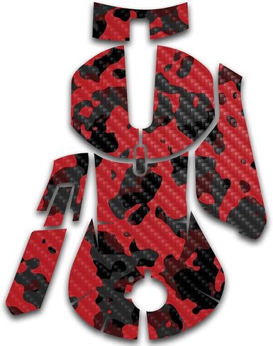 Mayyskins Carbon Carbon Confiber متوافق مع منافسة الفولاذ 5 ألعاب الماوس - Red Modern Camo | واقي ، دائم من ألياف الكربون المحكم | من السهل تطبيق وتغيير الأنماط | صنع في الولايات المتحدة in Saudi Arabia