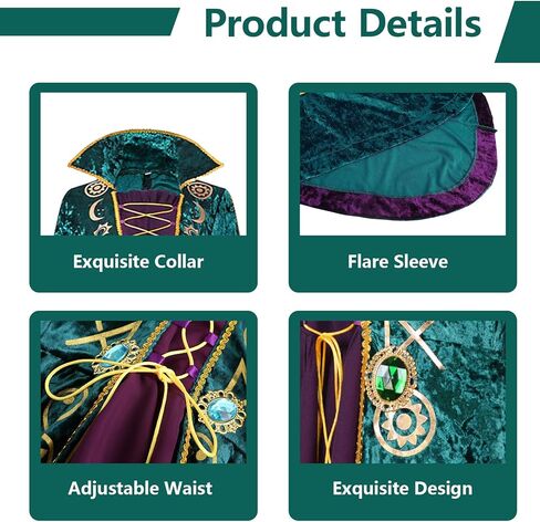 أزياء الأخوات وينيفريد ساندرسون ، أزياء النساء الخزعبلات ، أزياء الساحرة التأثيرية ، أزياء الهالوين in Kuwait