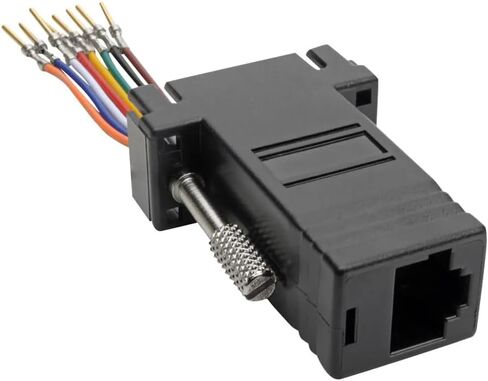 Tripp Lite Eaton Series P440-89FM DB9 Male to RJ45 Female Serial Adapter RS-232/422/485, Modular M/F Connector, Black, RoHS Compliant, Cloud Care Pre-Configured Bundle Eligible (1 Pack) in Saudi Arabia