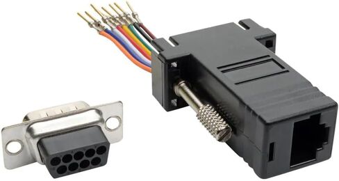 Tripp Lite Eaton Series P440-89FM DB9 Male to RJ45 Female Serial Adapter RS-232/422/485, Modular M/F Connector, Black, RoHS Compliant, Cloud Care Pre-Configured Bundle Eligible (1 Pack) in Saudi Arabia