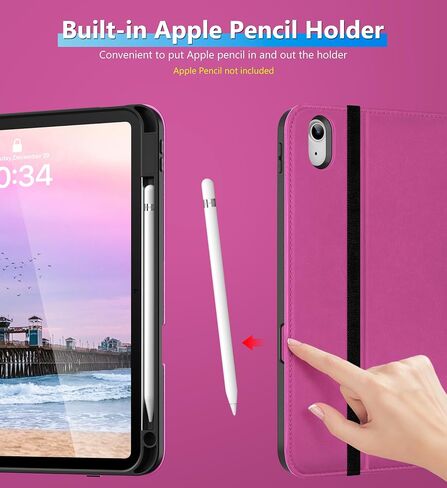 DTTO Detating Case لـ iPad (A16) الجيل الحادي عشر 11 بوصة 2025 ، جيل iPad العاشر 10.9 بوصة 2022 ، و 360 درجة من الورقة الجلدية الممتازة مع حامل قلم رصاص ، أزرق بحري in Saudi Arabia