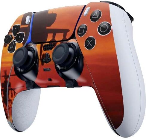 Skinit Decal Gaming Skin Compatible with PS5 DualSense Edge Pro Controller - Black and White Camo American Flag Design in Saudi Arabia