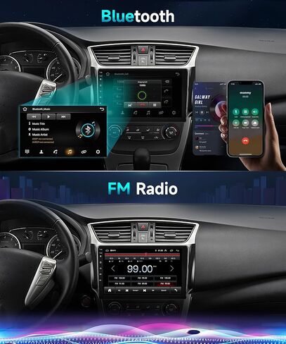 Hi-Fi Android Car Stero مع Carplay اللاسلكي Android Auto لنيسان Sentra Sylphy B17 2013 2014 2015 2015 2017 ، Podofo 10.1inch الشاشة اللمسة الشاشة اللمس مع GPS WiFi FM/RDS كاميرا احتياطية in Kuwait