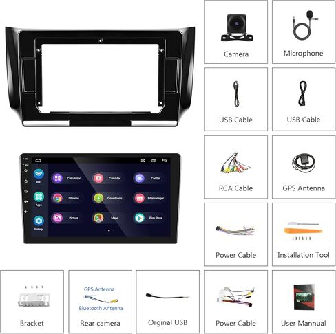 Hi-Fi Android Car Stero مع Carplay اللاسلكي Android Auto لنيسان Sentra Sylphy B17 2013 2014 2015 2015 2017 ، Podofo 10.1inch الشاشة اللمسة الشاشة اللمس مع GPS WiFi FM/RDS كاميرا احتياطية in Kuwait