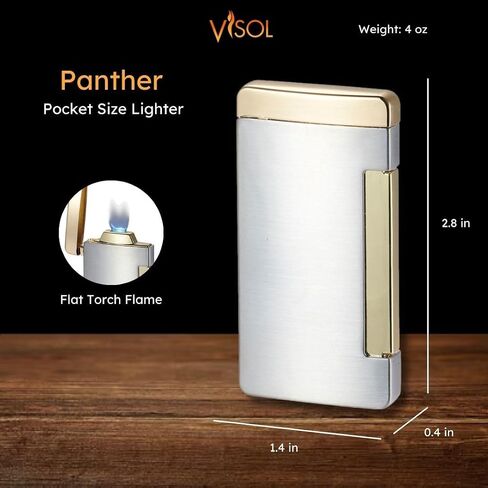 Personalized Visol Panther Single Flat Flame Cigar Lighter (Shipped Without Butane) in Kuwait