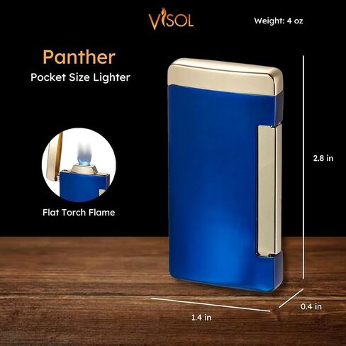 Personalized Visol Panther Single Flat Flame Cigar Lighter (Shipped Without Butane) in Kuwait