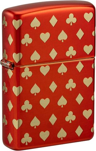 Zippo Lighter: Card Suits, 360 Laser Engraved - Metallic Red 81708 in Saudi Arabia