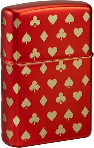 Zippo Lighter: Card Suits, 360 Laser Engraved - Metallic Red 81708 in Saudi Arabia