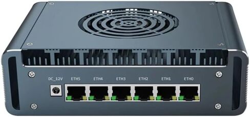 Micro Firewall Appliance, 6 i226-V 2.5Gbe LAN Ports, Fanless Mini PC Intel Core i7-1265U Twelve Core,2*DDR5 1*M.2 Support AES-NI Barebone Router PC VPN,HDMI DP USB3.0 NO RAM NO SSD in Saudi Arabia