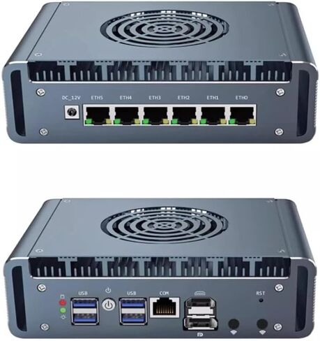 Micro Firewall Appliance, 6 i226-V 2.5Gbe LAN Ports, Fanless Mini PC Intel Core i7-1265U Twelve Core,2*DDR5 1*M.2 Support AES-NI Barebone Router PC VPN,HDMI DP USB3.0 NO RAM NO SSD in Saudi Arabia