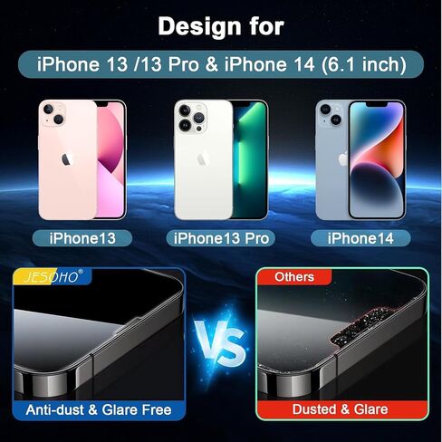 حامي الشاشة لـ iPhone 16 Pro Max Blue Light Block ، الزجاج المقاوم للعقار العسكري مع صينية تثبيت سهلة ، حساسة للمس ، صلابة 9H ، مضاد للقرعة ، 2 حزمة in Kuwait
