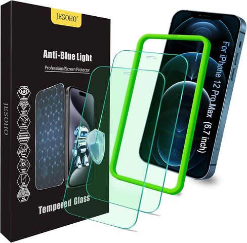 حامي الشاشة لـ iPhone 16 Pro Max Blue Light Block ، الزجاج المقاوم للعقار العسكري مع صينية تثبيت سهلة ، حساسة للمس ، صلابة 9H ، مضاد للقرعة ، 2 حزمة in Saudi Arabia