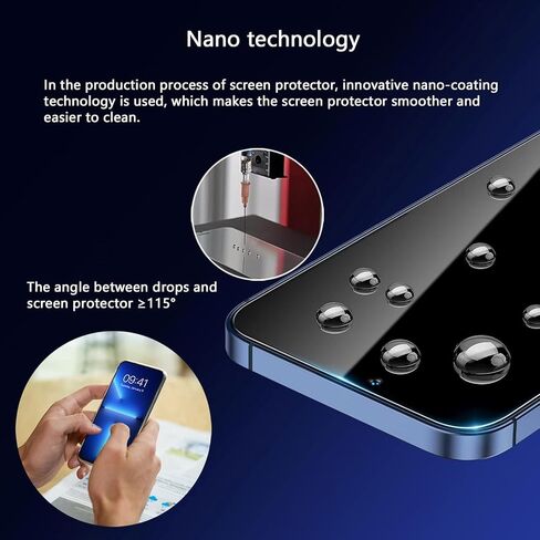 حامي الشاشة لـ iPhone 16 Pro Max Blue Light Block ، الزجاج المقاوم للعقار العسكري مع صينية تثبيت سهلة ، حساسة للمس ، صلابة 9H ، مضاد للقرعة ، 2 حزمة in Saudi Arabia