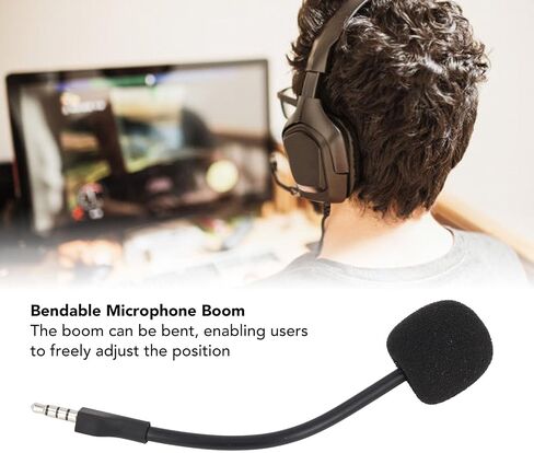 FOSA لـ Arctis 1 بديل ميكروفون مع مقبس 3.5 مم ، ميكروفون لإلغاء الضوضاء القابل للانفصال ، والتوصيل والتشغيل ، طفرة قابلة للتدوير لسماعات ألعاب الكمبيوتر الشخصي in Kuwait