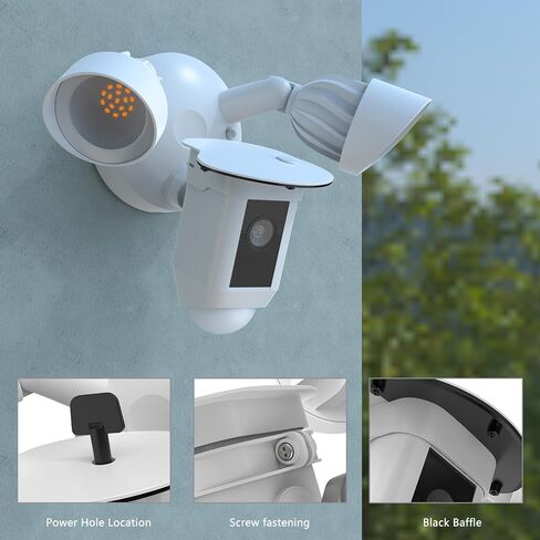 غطاء كاميرا Shun Rain Shade متوافق مع كاميرا R-ing Came Wired Wired Plus ، لدرع المطر المقاوم للطقس في R-ing في الهواء الطلق Accesorios (أبيض) in Saudi Arabia