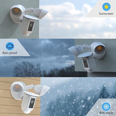 غطاء كاميرا Shun Rain Shade متوافق مع كاميرا R-ing Came Wired Wired Plus ، لدرع المطر المقاوم للطقس في R-ing في الهواء الطلق Accesorios (أبيض) in Saudi Arabia