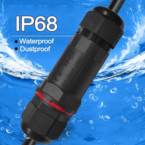 2 Pack Waterproof RJ45 Connector IP68 Cat6/Cat5E/Cat5 Coupler Shielded for Outdoor Ethernet LAN Cable Extender Female to Female in Saudi Arabia