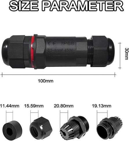 2 Pack Waterproof RJ45 Connector IP68 Cat6/Cat5E/Cat5 Coupler Shielded for Outdoor Ethernet LAN Cable Extender Female to Female in Saudi Arabia
