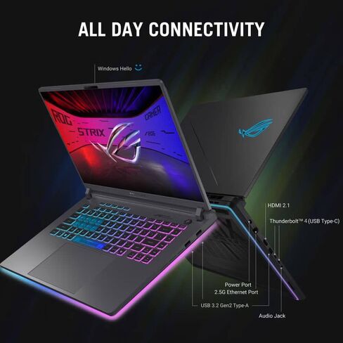ASUS ROG Strix G16 (2025) Gaming Laptop, 16" 16:10 FHD+ 165Hz/3ms Display, NVIDIA® GeForce RTX™ 5060 Laptop GPU, Intel® Core™ i9 Processor 14900HX, 16GB DDR5-5600, 1TB PCIe SSD, Wi-Fi 7, Win 11 Home in Saudi Arabia