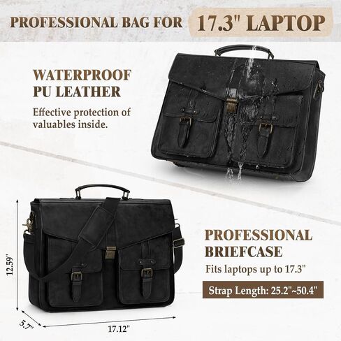RAKERMORE MANS MASTENGER BAG 17 Int Laptop حقيبة مقاومة للماء PU LEATHER SANCHEL BAC COMPORT in Saudi Arabia