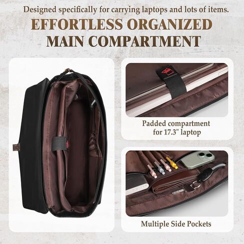 RAKERMORE MANS MASTENGER BAG 17 Int Laptop حقيبة مقاومة للماء PU LEATHER SANCHEL BAC COMPORT in Saudi Arabia