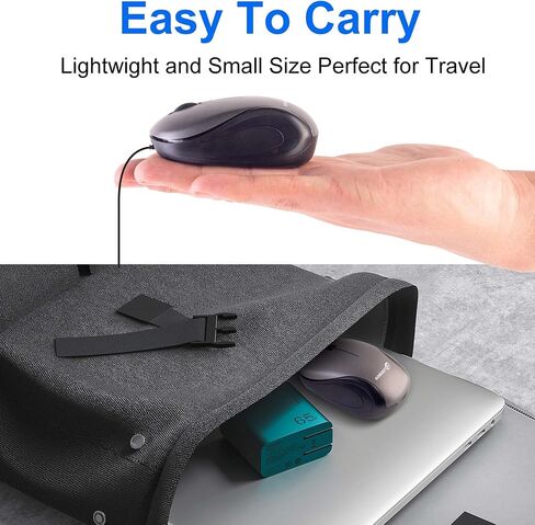 Wired Mouse Type-C Retractable Travel Portable Silent Mini Wired Optical Mouse Plug and Play with 3 Buttons for Laptop MacBook Tablet Smartphone Boy Girl Woman Teacher Gift（Grey） in Kuwait