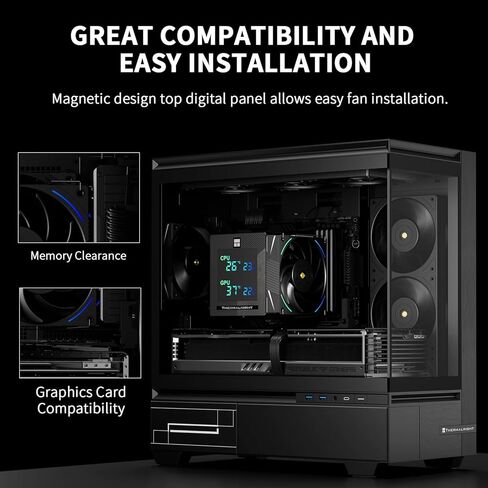 Thermalright Phantom Spirit 120 برودة وحدة المعالجة المركزية الرقمية للثلوج ، مراوح PWM مزدوجة ، 7 أنابيب حرارة تبريد وحدة المعالجة المركزية ، غطاء شاشة رقمية أعلى ، ل LGA1700/1851/1150/1151/1200/10/2011 ، AM4/AM5 ، COWNTONK COARNINC in Kuwait