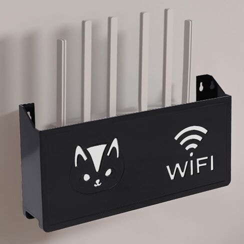 صندوق تخزين حائط Doitool ، تغطية جهاز التوجيه شريط الطاقة و Rack Rack (Black) in Saudi Arabia