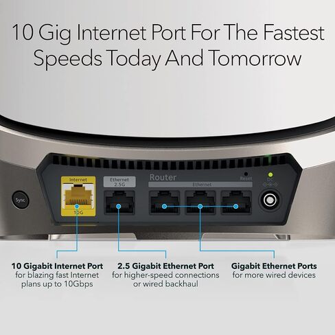 NETGEAR Orbi Quad-Band WiFi 6E Router (RBRE960), 10Gbps Speed, Coverage up to 3,000 sq. ft, 200 Devices, 10 Gig Internet Port, Expandable to Create A Mesh System, AXE11000 802.11ax (Renewed) in Saudi Arabia