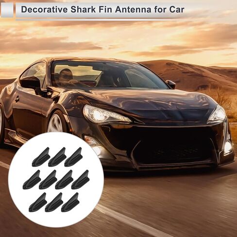 10 Pcs Universal Shark Fin Dummy Antenna Mount 2.1" Aerial for Decoration Only Carbon Fiber Pattern Black in Saudi Arabia