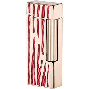 Classic Narrow Butane Lighter Metal Side Slide Lgnition Refillable Soft Flame Lighter for Women and Men Collection (Gold Red) in Saudi Arabia