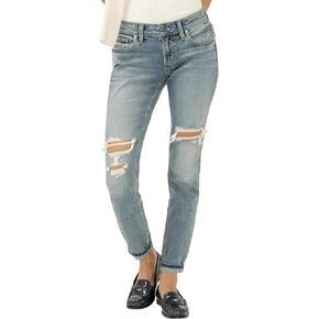 Silver Jeans Co. Women's Girlfriend Mid Rise Slim Leg Jeans in Kuwait