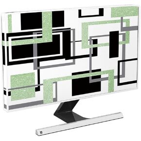 Baocicco Modern الهندسة المقاوم للماء Cover Cover 22 ، 23 ، 24 ، 25 بوصة المربعات المجردة بساحات الحد الأدنى الأنيق الأنيق لـ IMAC 27 بوصة ، 26-29 بوصة ، كمبيوتر سطح المكتب والتلفزيون ， الأزرق in Kuwait
