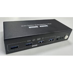 HDMI KVM Switch 2 Monitors 2 Computers 4K@60Hz, USB3.0 KVM Switch Dual Monitor with 3 USB 3.0 Ports in Saudi Arabia