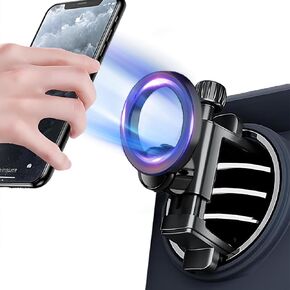 Car Phone Mount Round Vent, Magnetic Phone Holder for Car, Compatible with Mercedes-Benz A/B/C/E/S-Class, Mini Cooper, SMART 451/453 - Compatible with MagSafe iPhone 12/13/14/15/Mini/Pro/Pro Max in Saudi Arabia