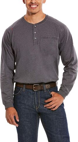 Ariat Men's Big and Tall Flame Resistant Air Henley Shirt in Saudi Arabia