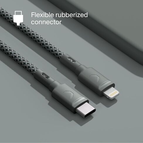 Clemm Chain Cable 60W, USB-C - Lightning MFI, 3.9ft, Dim Gray in Saudi Arabia