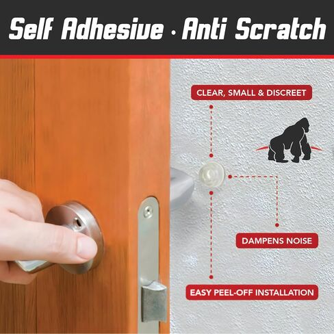 Small Clear Door Knob Bumpers (Set of 12) - Self Adhesive Door Stoppers Wall Protectors Rubber Feet for Speakers, Electronics, Furniture in Kuwait