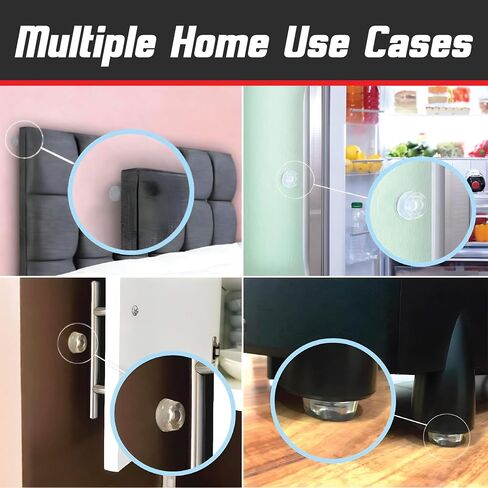Small Clear Door Knob Bumpers (Set of 12) - Self Adhesive Door Stoppers Wall Protectors Rubber Feet for Speakers, Electronics, Furniture in Kuwait