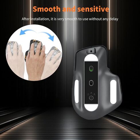 Mouse Grip Tape for Logitech MX Master 3S, Rounded Curved Edges Mouse Feet Skates,Self-Adhesive PreCut Sweat-Resistant Professional Mice Upgrade Kit(Foot pad + Black-Gold Mouse Tape) in Saudi Arabia