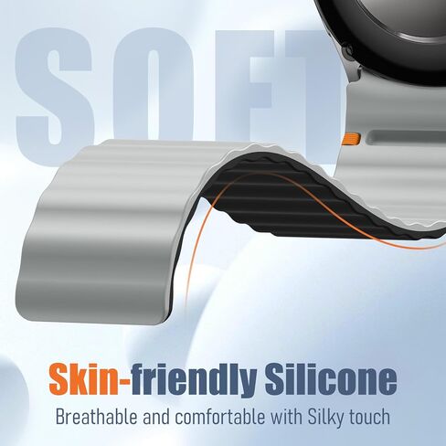 Magnetic Silicone Galaxy Watch 7/6/5/4/FE Band 40mm 44mm,for Samsung Galaxy Watch 6/4 classic 47mm 43mm 46mm 42mm/5 pro 45mm Women Men,No Gap Silicone Link Loop Sport Strap Wristbands in Kuwait