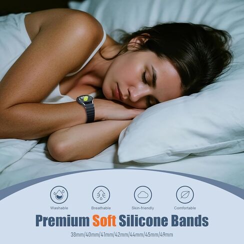 Magnetic Silicone Galaxy Watch 7/6/5/4/FE Band 40mm 44mm,for Samsung Galaxy Watch 6/4 classic 47mm 43mm 46mm 42mm/5 pro 45mm Women Men,No Gap Silicone Link Loop Sport Strap Wristbands in Kuwait