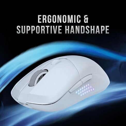 MSI Versa 300 Elite Wireless White Gaming Mouse - 26000 DPI Optical Sensor, 1000 Hz Polling Rate, Symmetrical, 60M+ Click OMRON Switches, 6 Buttons, 200-Hour Battery, 1ms Latency, RGB, 65g in Saudi Arabia