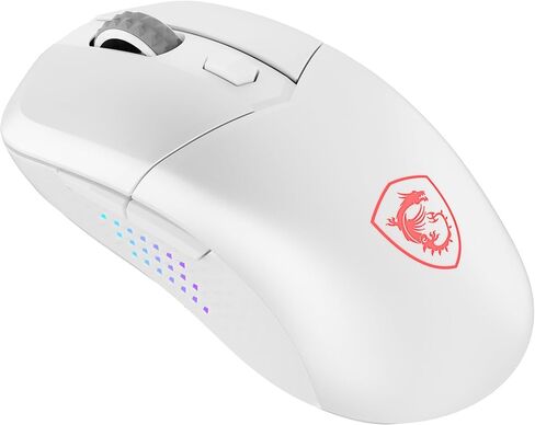 MSI Versa 300 Elite Wireless White Gaming Mouse - 26000 DPI Optical Sensor, 1000 Hz Polling Rate, Symmetrical, 60M+ Click OMRON Switches, 6 Buttons, 200-Hour Battery, 1ms Latency, RGB, 65g in Saudi Arabia