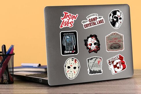 Friday The 13th 50ct Vinyl Large Deluxe Stickers Variety Pack - Laptop, Water Bottle, Scrapbooking, Tablet, Skateboard, Indoor/Outdoor in Saudi Arabia