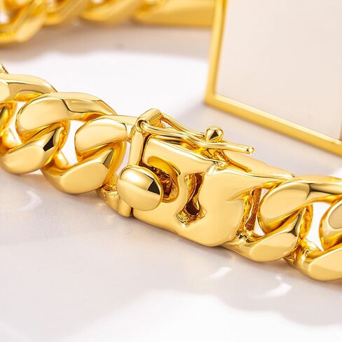 Men 925 Sterling Silver Solid Miami Cuban Link Chain Bracelet 12MM Rectangular Card Bangles 7 "7.5" 8 "8.5" 9 "9.5" 10" Thick Big Curb Cuban Chain Jewelry Gift in Saudi Arabia
