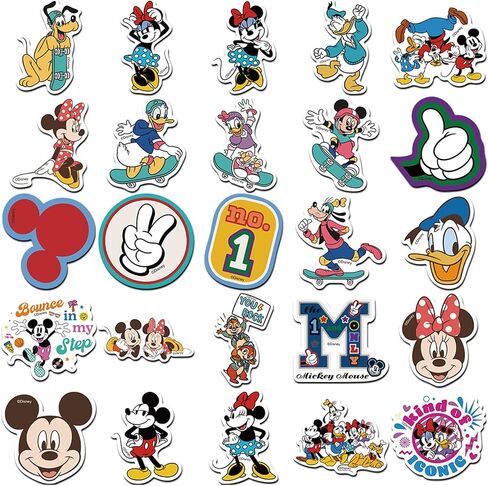 50pcs Mickey Mouse & Friends ، ملصقات مقاومة للماء لزجاجة ماء كوب محمول للدراجة ، مربع الأمتعة فينيل ، تصحيحات ، تصحيحات ، in Kuwait
