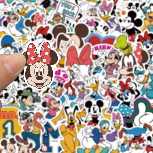 50pcs Mickey Mouse & Friends ، ملصقات مقاومة للماء لزجاجة ماء كوب محمول للدراجة ، مربع الأمتعة فينيل ، تصحيحات ، تصحيحات ، in Kuwait